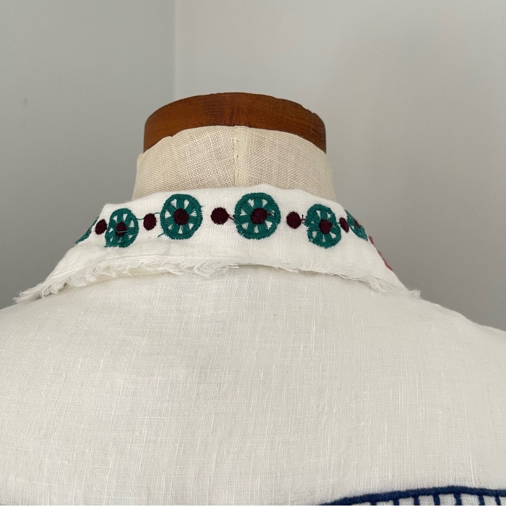 Sundance White embroidered Sunset Canyon button shirt NWT size medium 100% linen - Picture 5 of 8